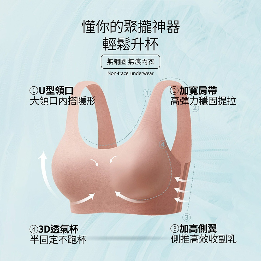 台灣現貨【新款細肩/背心款】超舒適 無痕內衣 不跑杯 包副乳 固定杯 無鋼圈 細肩內衣 背心 兩款任選 運動內衣-細節圖4