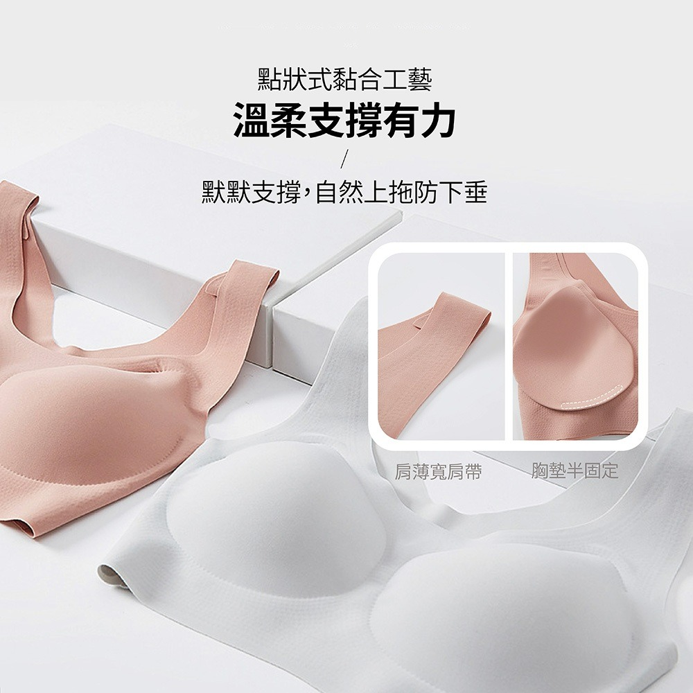 台灣現貨【新款細肩/背心款】超舒適 無痕內衣 不跑杯 包副乳 固定杯 無鋼圈 細肩內衣 背心 兩款任選 運動內衣-細節圖7