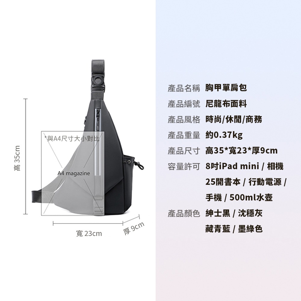 2024 防潑水胸包 機能包 單肩包 安全反光條 多功能貼身背包 相機包 插扣設計 快取胸包 斜背包 機車包 側背包-細節圖9