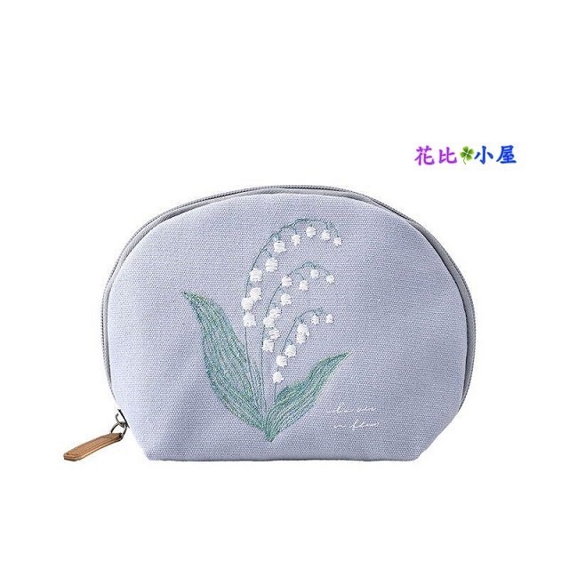 現貨★【ito&】刺繡化妝包【現貨實拍】日本進口✈️【ito&】鈴蘭 含羞草刺繍貝殼小包-細節圖6