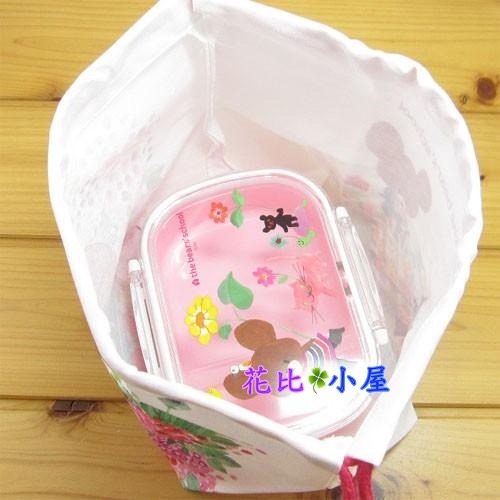 特賣🔥現貨★日本製小熊學校午餐袋【現貨實拍】日本進口✈️日本製 純棉 抽繩包 午餐袋 束口袋-細節圖5