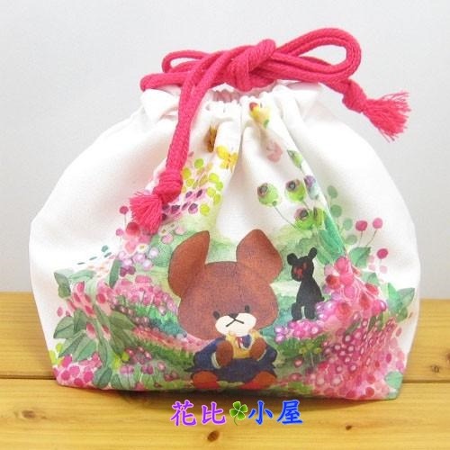 特賣🔥現貨★日本製小熊學校午餐袋【現貨實拍】日本進口✈️日本製 純棉 抽繩包 午餐袋 束口袋-細節圖6