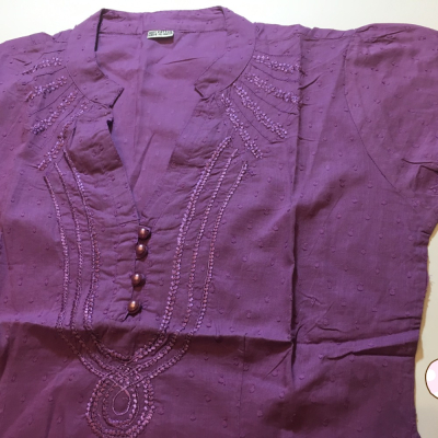 ❤️💙❤️印度手作刺繡襯衫上衣💙💙💙MD0506紫色