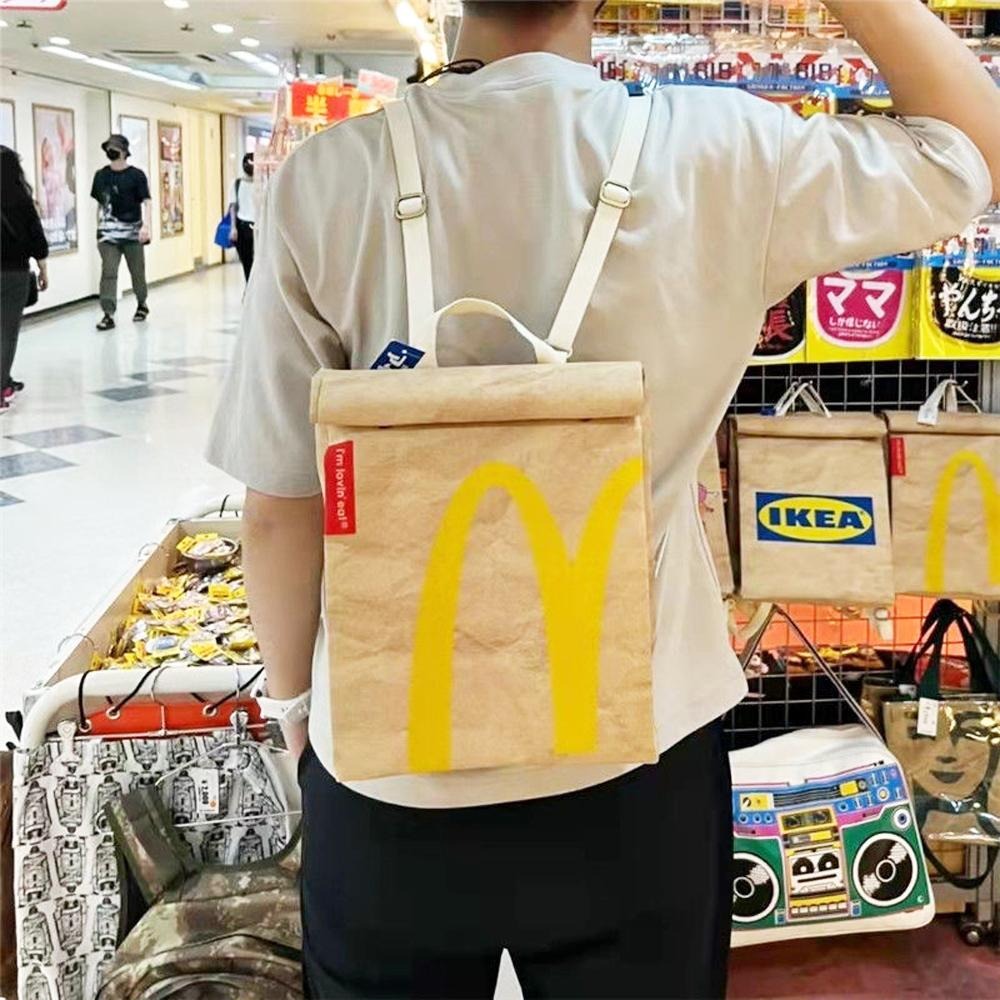 【麥當勞包包】 I＇m lovin＇ it 小麥迷注意！背去買薯條或漢堡吧！McDonald＇s造型包 紙袋 背包 側背-細節圖3