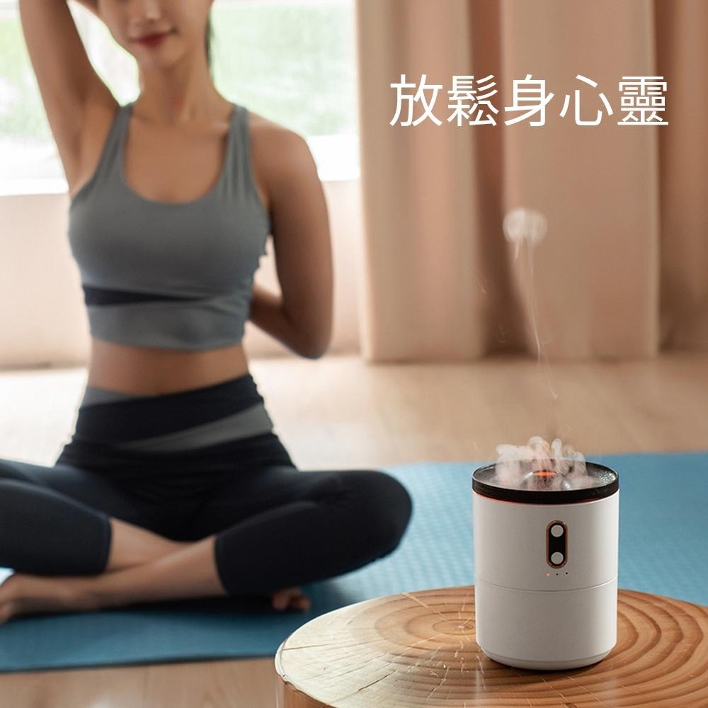 🌋火山造型 絕美水氧機 🌋火焰噴霧 水母噴霧 兩種燈光 加濕器 保濕 大容量 智能噴霧 定時關機 香薰機 噴霧機 香氛機-細節圖5