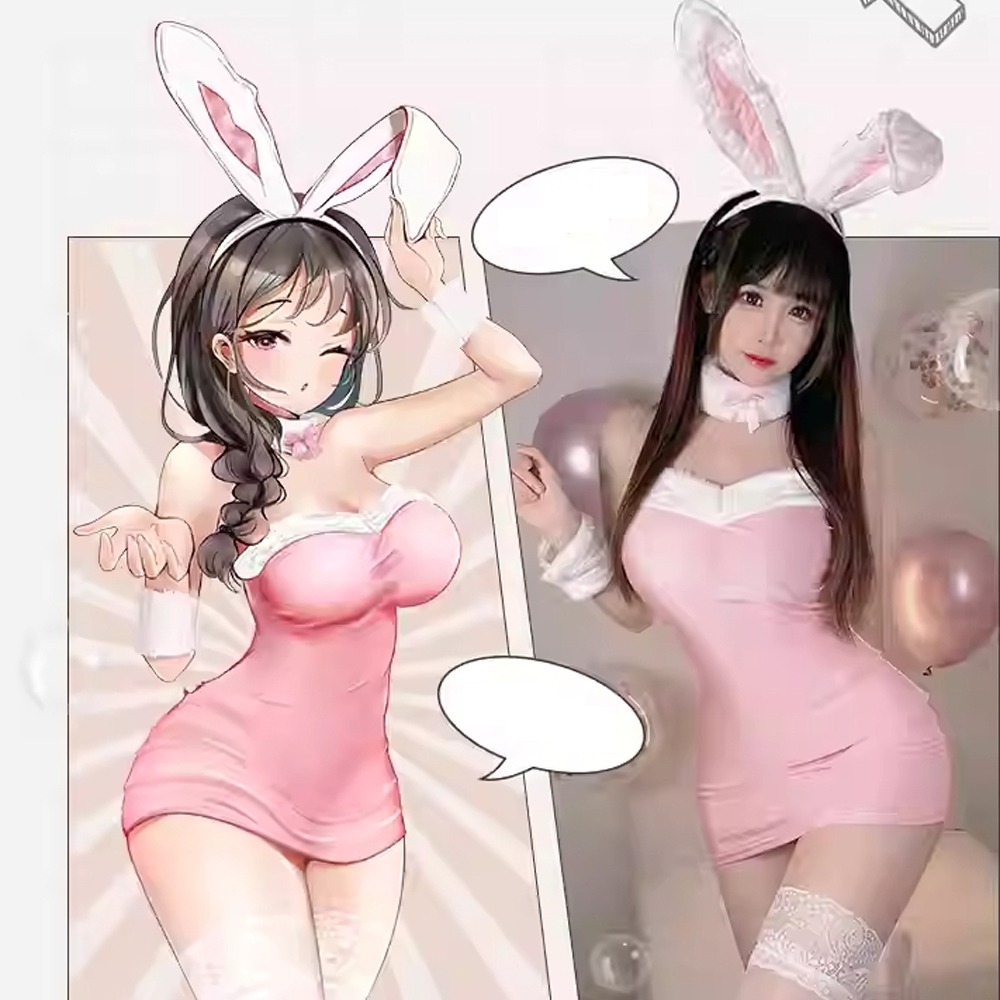 絕佳萌感 俏皮可愛【兔女郎情趣裝】性感美麗 毛絨質感 兔耳朵 情趣內衣 丁字褲 勾引 角色扮演 魅力十足-細節圖3