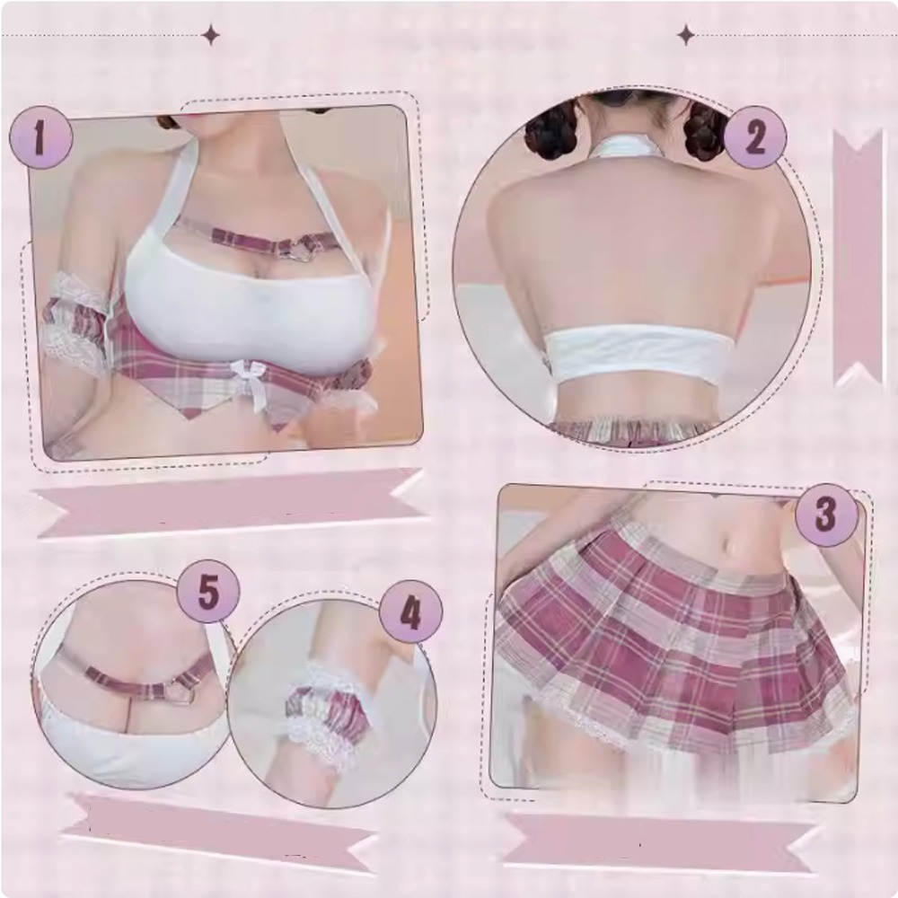 軟萌喵喵【貓感學院風情趣裝】制服誘惑 角色扮演 不乖就打屁股 學生格紋 性感又可愛 情趣內衣 戰袍-細節圖2