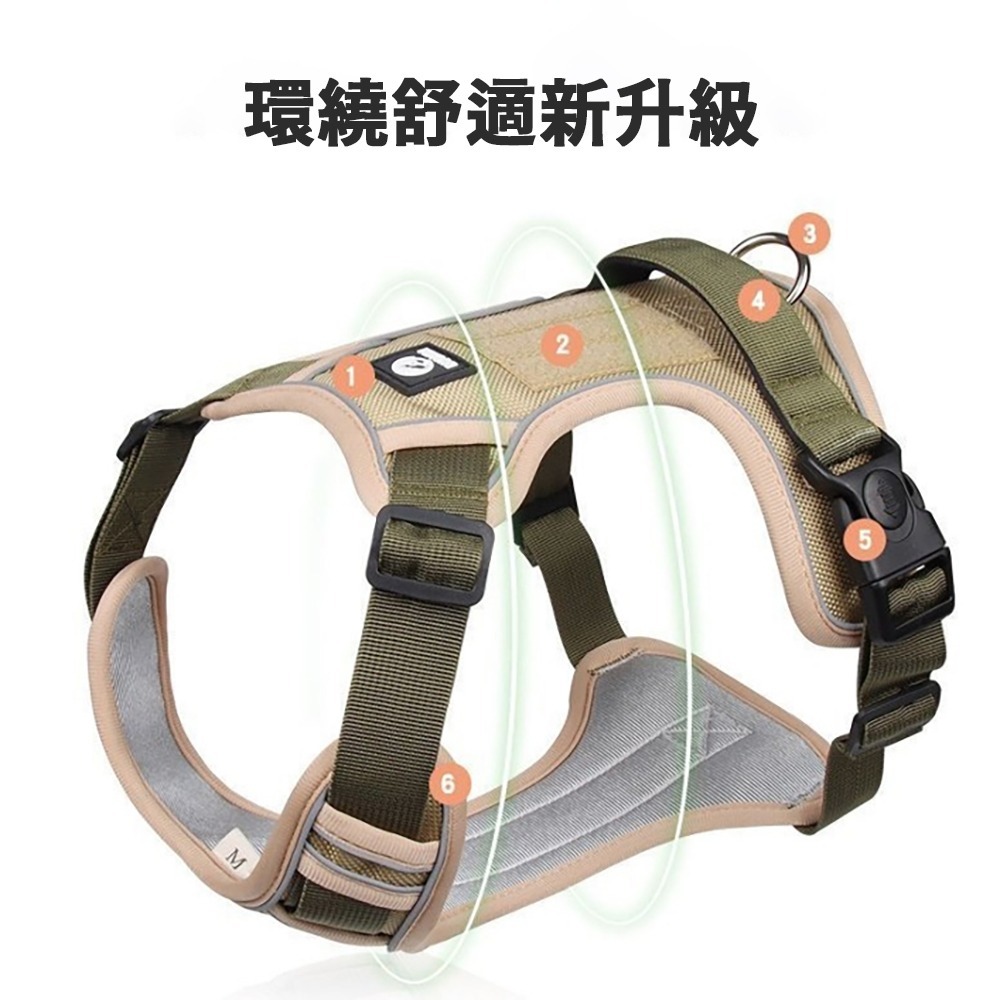 【舒適狗背心牽繩】可調節式 反光條 夜晚遛狗更安心 透氣舒適 鎖扣加厚 D環加粗 散步必備 牛津布 犬-細節圖5