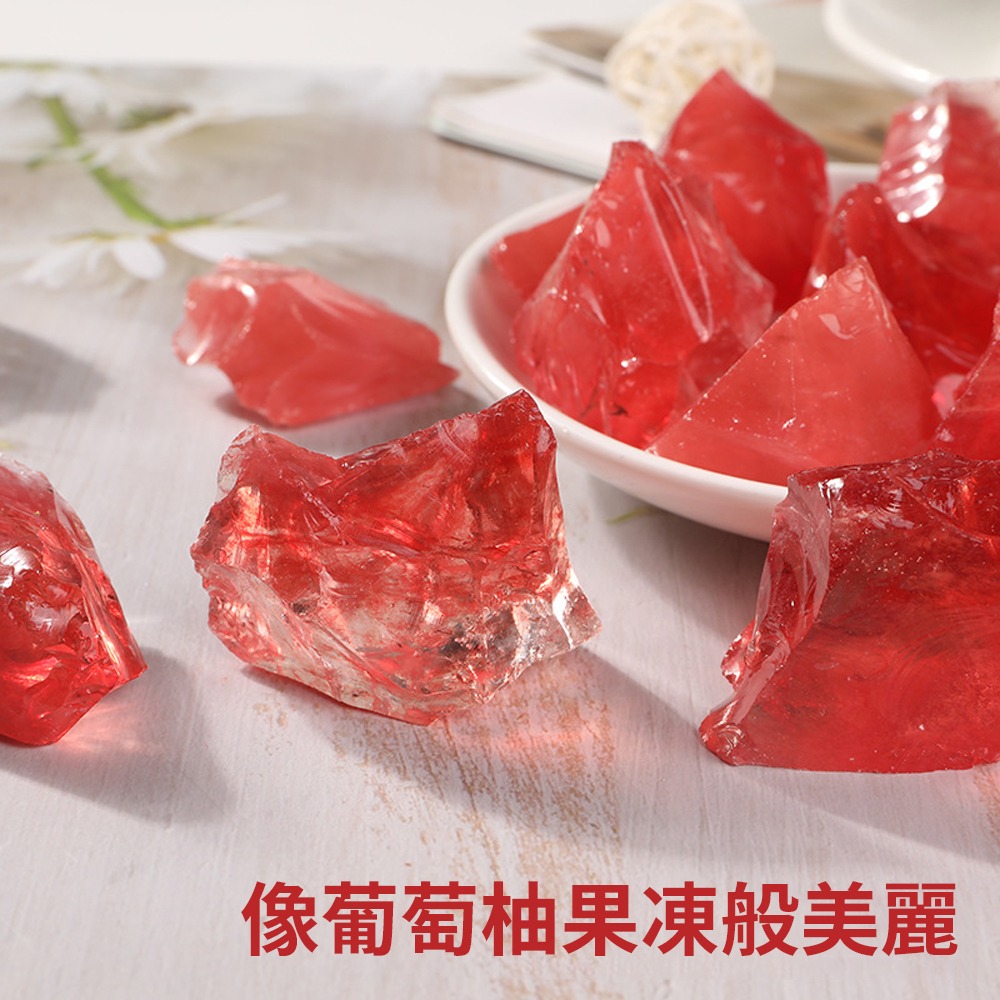 招財納福【紅水晶】紅豔美麗 晶瑩剔透 熔煉製作 有著閃閃動人的漂亮 聚財 增添福氣 創造好人氣 可當擴香石 居家擺飾-細節圖2