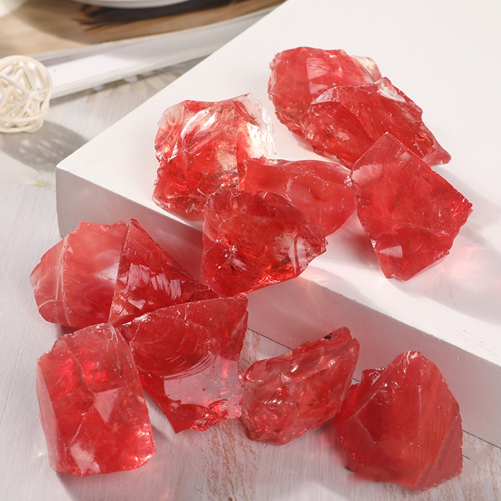 招財納福【紅水晶】紅豔美麗 晶瑩剔透 熔煉製作 有著閃閃動人的漂亮 聚財 增添福氣 創造好人氣 可當擴香石 居家擺飾-細節圖3