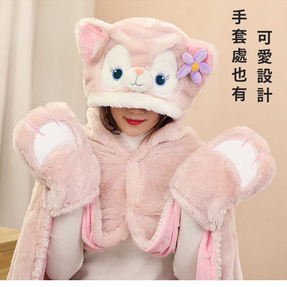 在家也要超可愛【小狐狸懶人毯】粉粉嫩嫩的造型 Linabell 粉紅狐狸 玲娜貝爾 人見人愛 居家 披肩 送禮 交換禮物-細節圖2