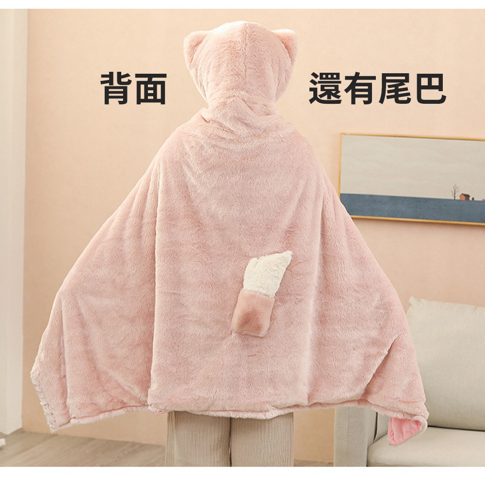 在家也要超可愛【小狐狸懶人毯】粉粉嫩嫩的造型 Linabell 粉紅狐狸 玲娜貝爾 人見人愛 居家 披肩 送禮 交換禮物-細節圖6