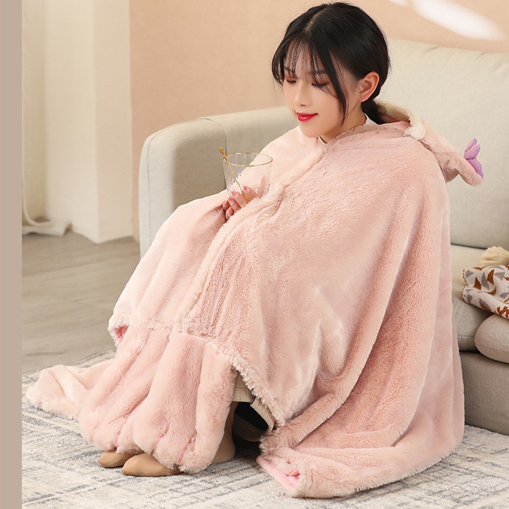 在家也要超可愛【小狐狸懶人毯】粉粉嫩嫩的造型 Linabell 粉紅狐狸 玲娜貝爾 人見人愛 居家 披肩 送禮 交換禮物-細節圖8