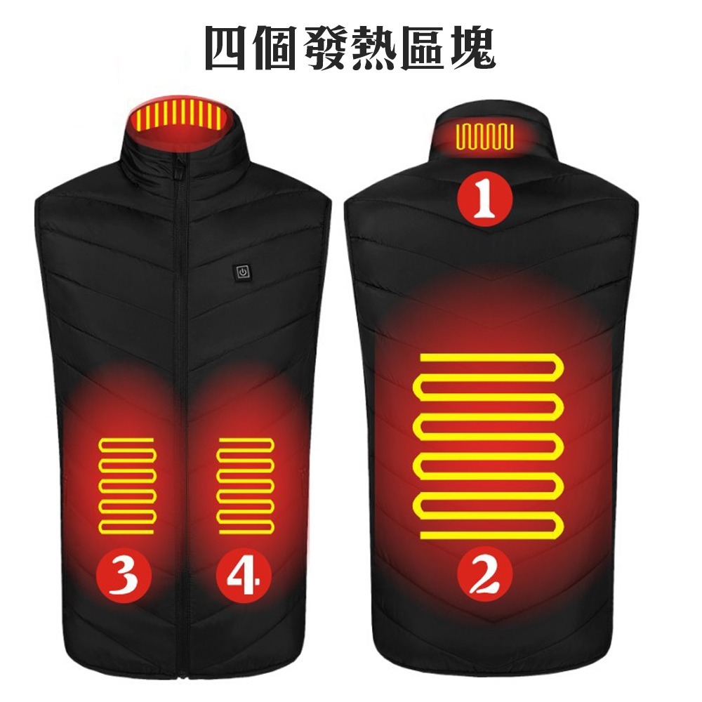 很神奇的【智能發熱背心】USB四區發熱 穿著就暖呼呼 藏在外套裡面 可自行控溫 低溫 出國 雪地 寒流 必備 保暖 防寒-細節圖5