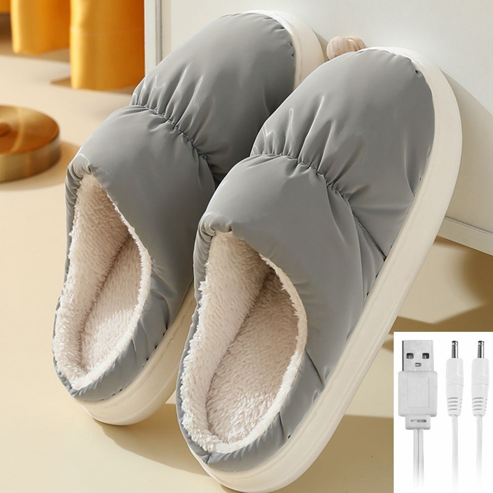 冬天要讓腳暖呼呼【USB插電發熱拖鞋】保暖腳底 溫熱持續 軟綿底室內鞋 居家 辦公室 持續加熱 冷氣房 寒流 溫感 送禮-細節圖2