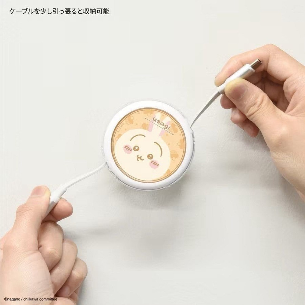 【原價$699】全新正版 吉伊卡哇 烏薩奇Type-C 傳輸線 充電線 伸縮 捲線器 收線器日本原廠-細節圖2