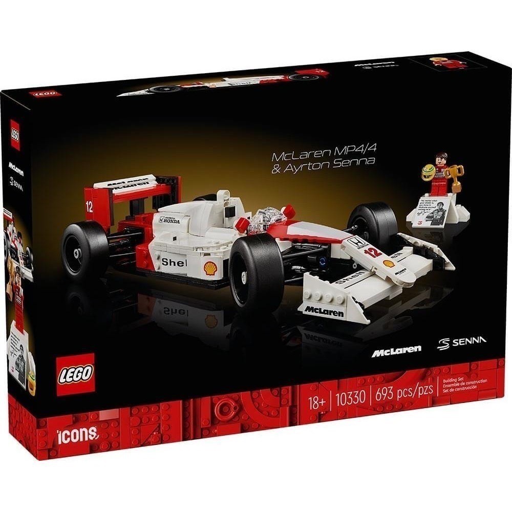 【高雄∣阿育小舖】LEGO 10330 麥拉倫 McLaren MP4/4 & Ayrton Senna 艾爾頓．冼拿-細節圖2