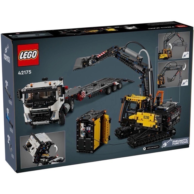 【高雄∣阿育小舖】LEGO 42175 Volvo FMX 工程貨車 聯結車 & EC230 挖土機 電動挖掘機-細節圖3