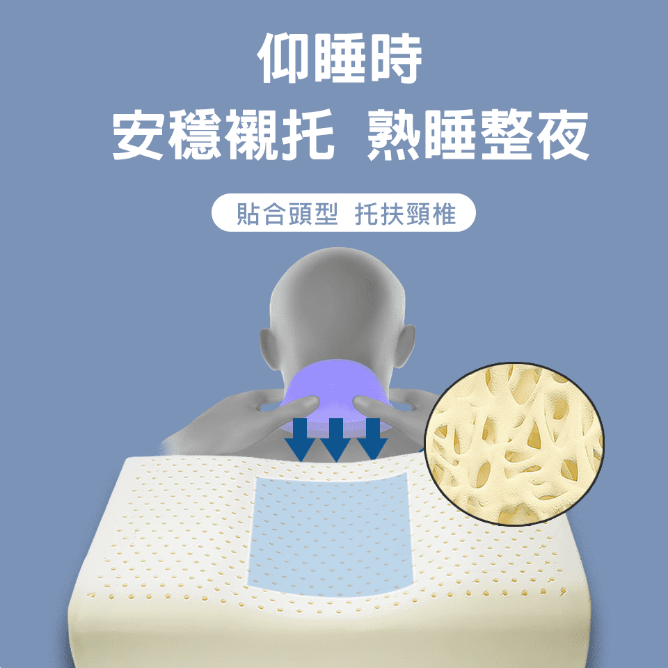 【SUD】全方位呵護頸椎乳膠枕｜斯里蘭卡進口乳膠/人體工學枕芯/防蹣枕芯 /透氣枕芯/枕頭/止鼾枕芯/乳膠枕芯-細節圖4