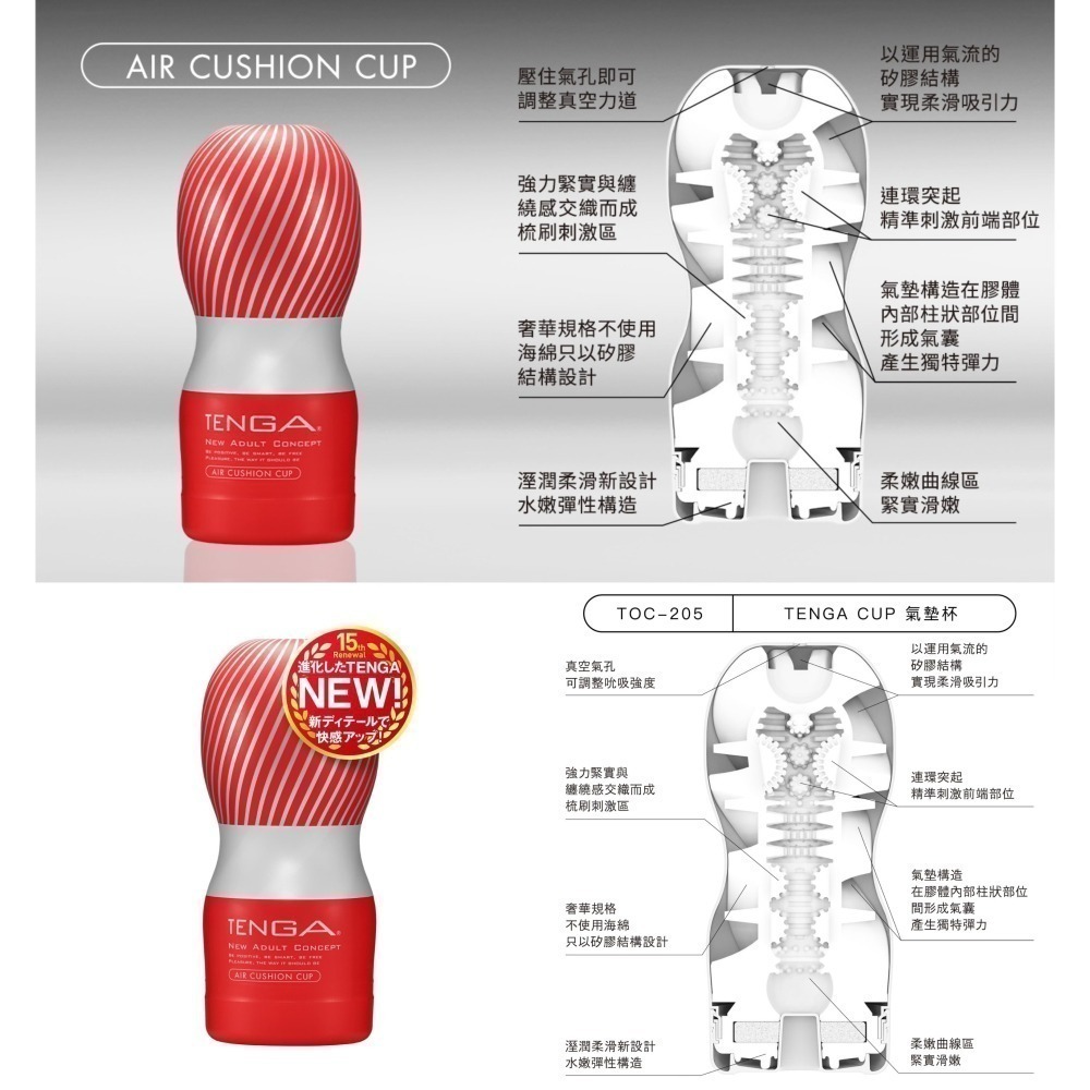 【24H全日出貨】正版原裝 日本TENGA CUP 氣墊杯 TOC-205 飛機杯自慰杯-細節圖10