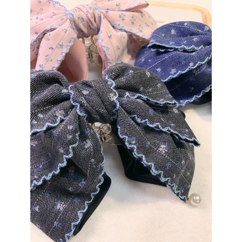 車邊碎花馬尾夾-細節圖2