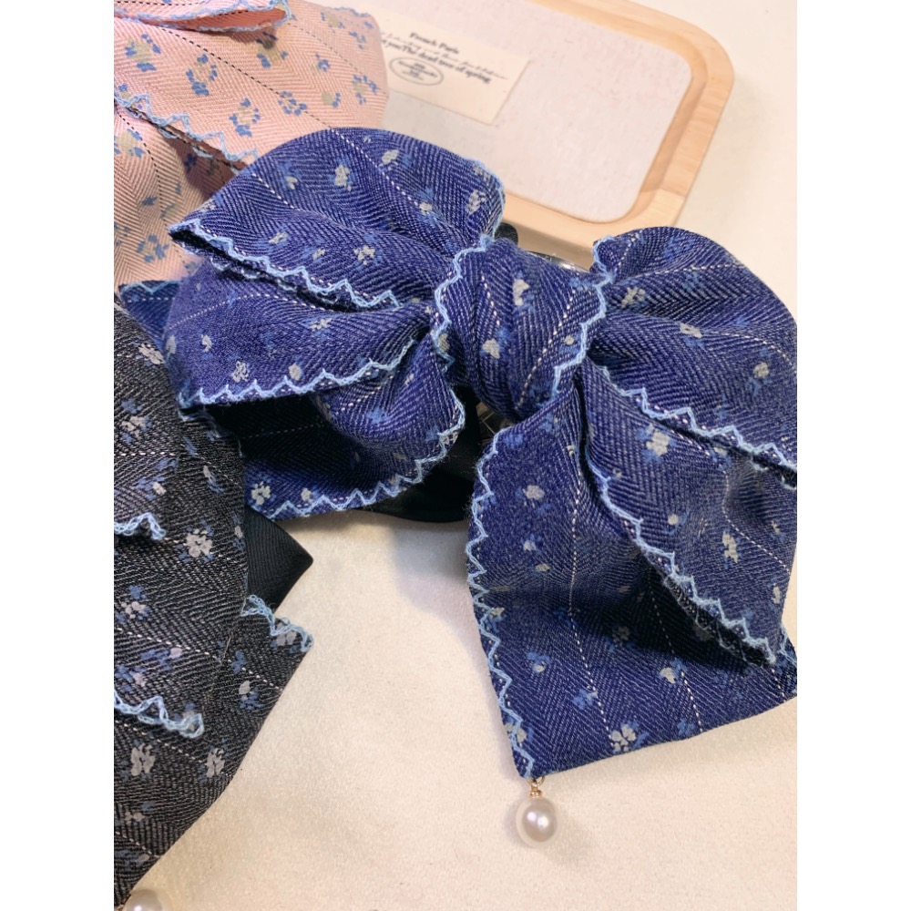 車邊碎花馬尾夾-細節圖3