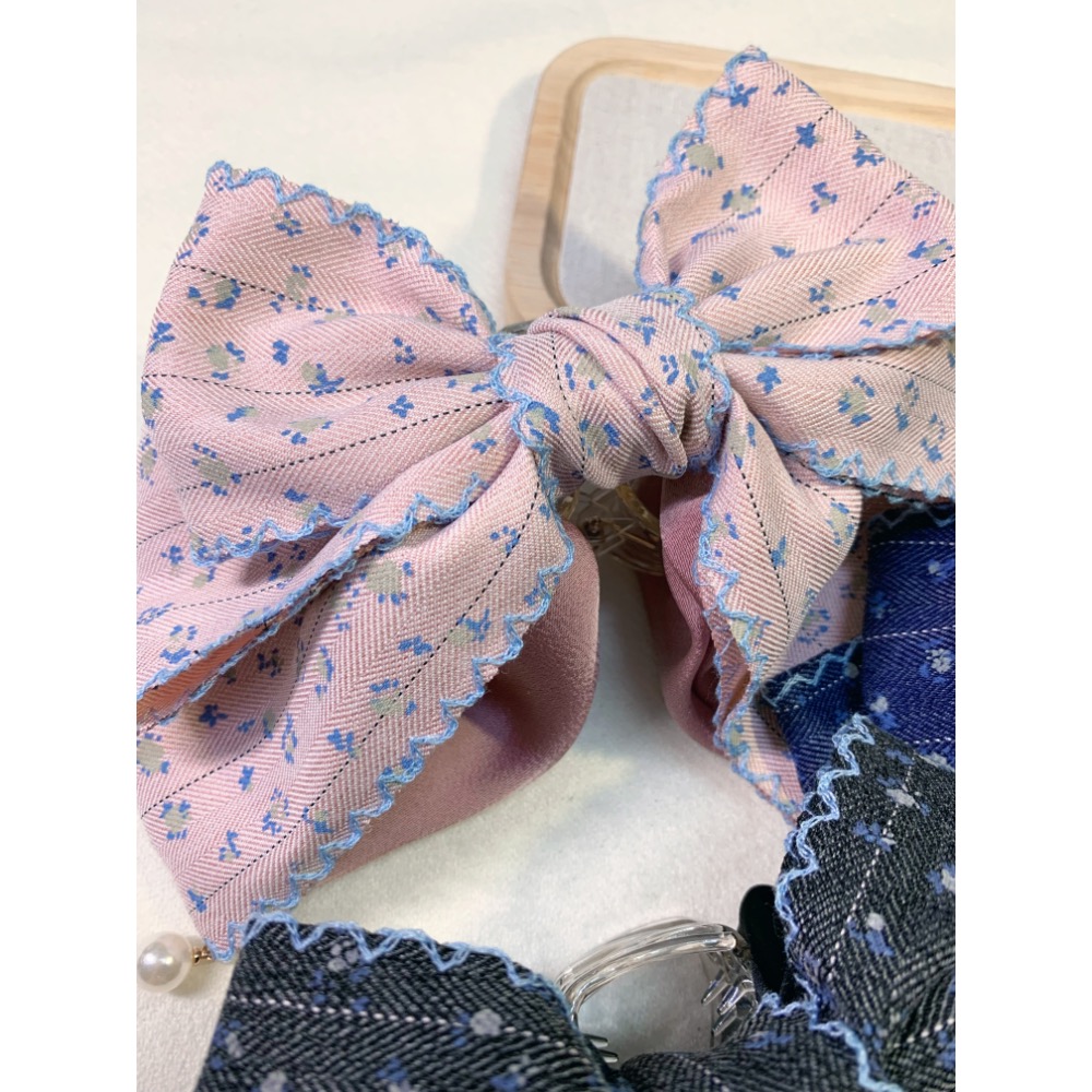 車邊碎花馬尾夾-細節圖4