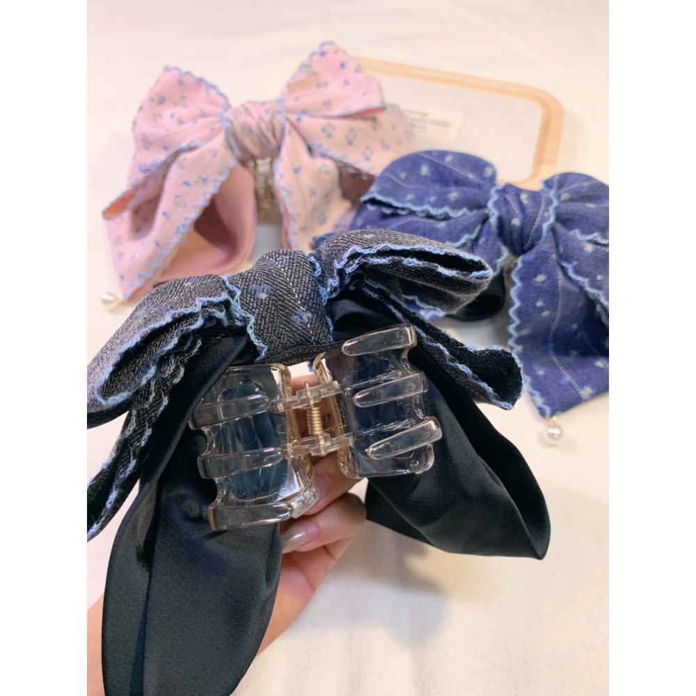 車邊碎花馬尾夾-細節圖5