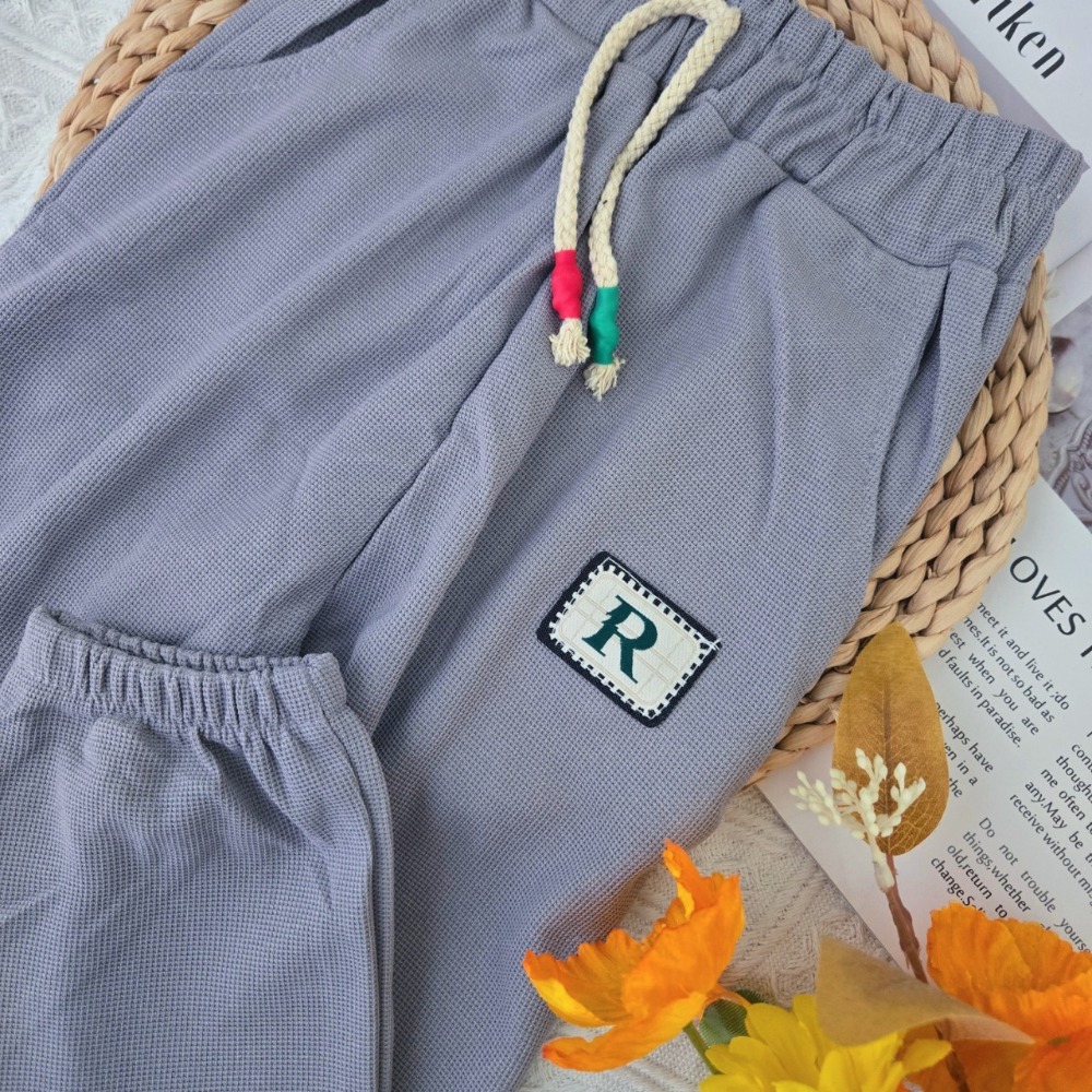 R標華夫格長褲-灰色