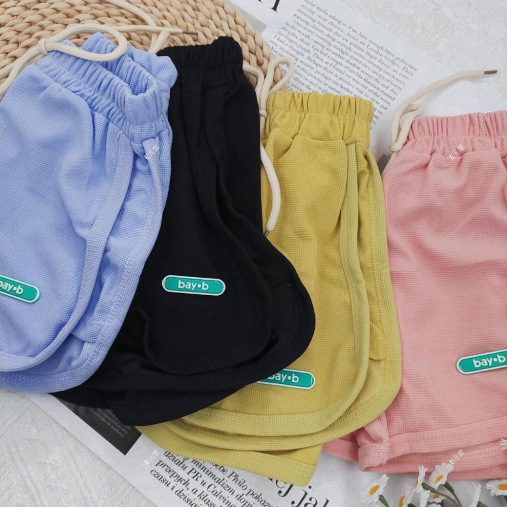 (現貨，附發票)兒童假綁帶休閒拉圈短褲　兒童運動褲　兒童沙灘褲　兒童短褲 女童短褲 男童短褲 E元堂-細節圖3