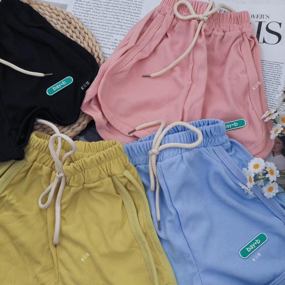 (現貨，附發票)兒童假綁帶休閒拉圈短褲　兒童運動褲　兒童沙灘褲　兒童短褲 女童短褲 男童短褲 E元堂-細節圖4