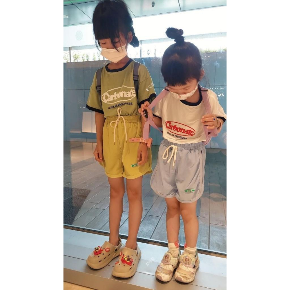 (現貨，附發票)兒童假綁帶休閒拉圈短褲　兒童運動褲　兒童沙灘褲　兒童短褲 女童短褲 男童短褲 E元堂-細節圖5