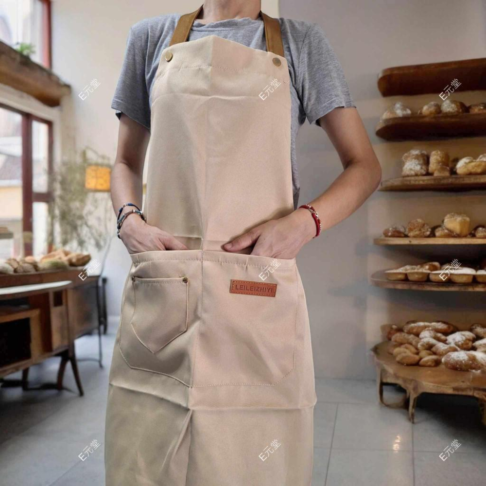 (現貨，附發票)圍裙 H型圍裙 餐飲業 炸雞店 咖啡店 烘培店 燒烤店 精美圍裙 防潑水 E元堂-細節圖6
