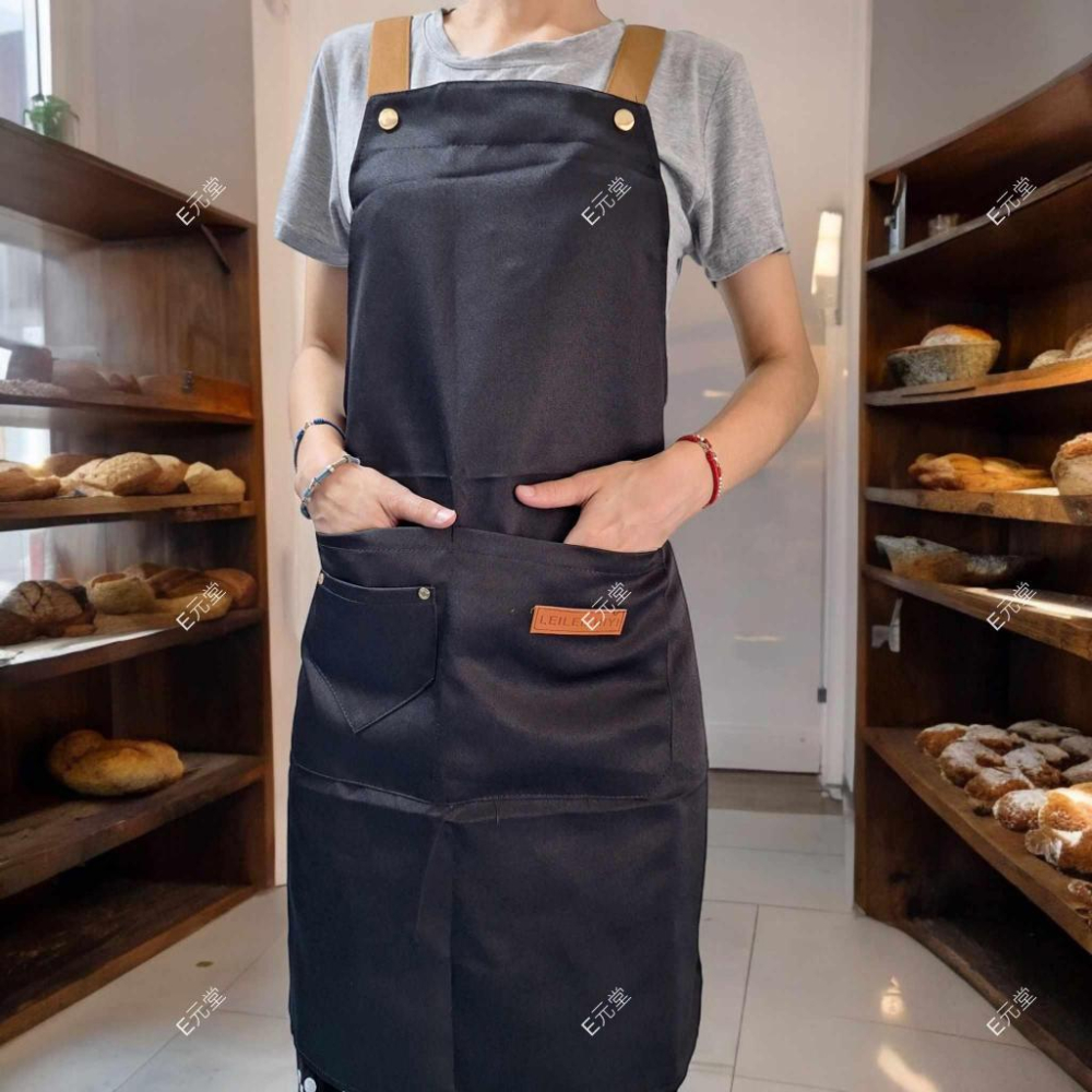 (現貨，附發票)圍裙 H型圍裙 餐飲業 炸雞店 咖啡店 烘培店 燒烤店 精美圍裙 防潑水 E元堂-細節圖7
