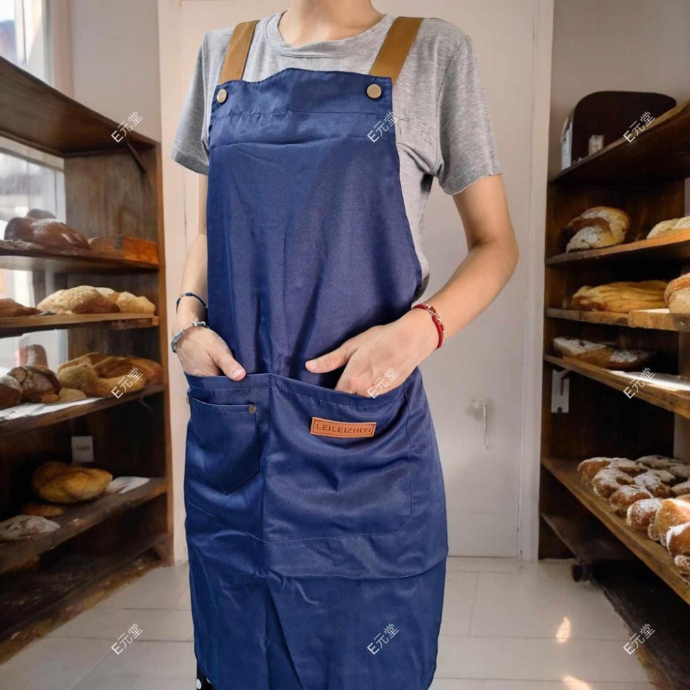 (現貨，附發票)圍裙 H型圍裙 餐飲業 炸雞店 咖啡店 烘培店 燒烤店 精美圍裙 防潑水 E元堂-細節圖8