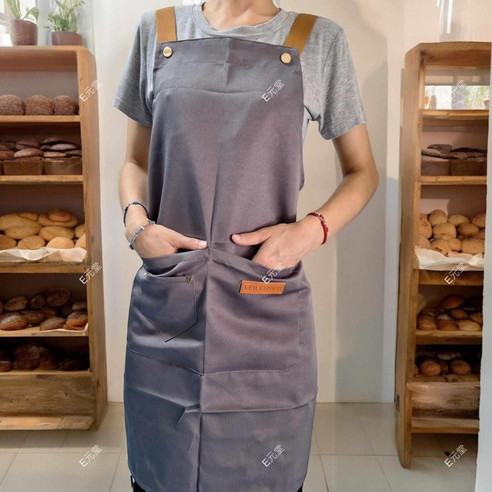 (現貨，附發票)圍裙 H型圍裙 餐飲業 炸雞店 咖啡店 烘培店 燒烤店 精美圍裙 防潑水 E元堂-細節圖9