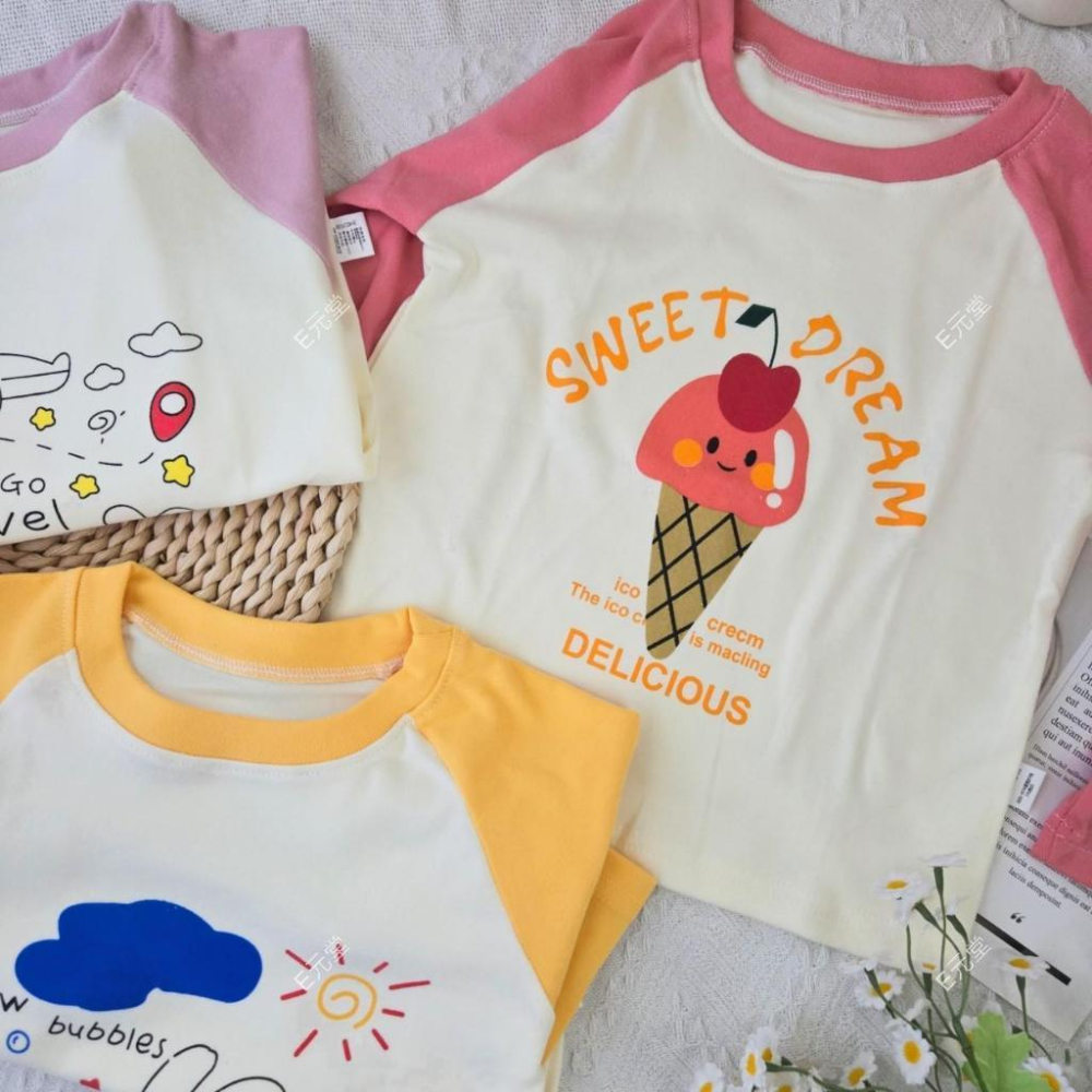 (現貨，附發票)秋冬款~兒童保暖德絨上衣 兒童長袖上衣 兒童長袖T恤 女童上衣 E元堂-細節圖3