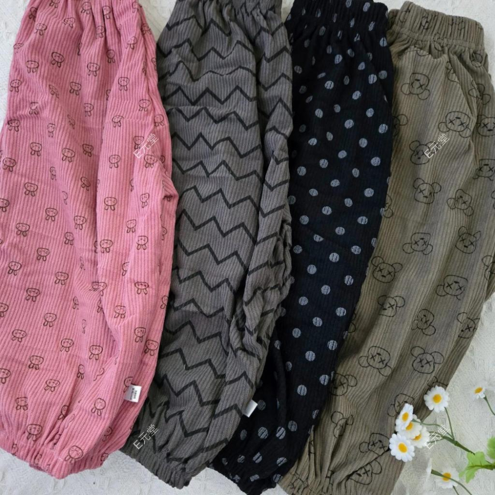 (現貨，附發票)秋冬款~兒童燈芯絨寬鬆哈倫褲 兒童寬鬆哈倫褲 兒童長褲 男童長褲 女童長褲 E元堂-細節圖3