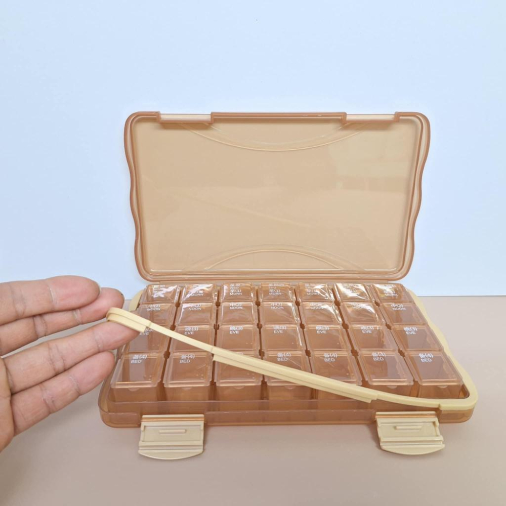 (現貨，附發票)分藥盒 防潮藥盒 透明可直視 7日 21日 28日 長輩必須 E元堂-細節圖3