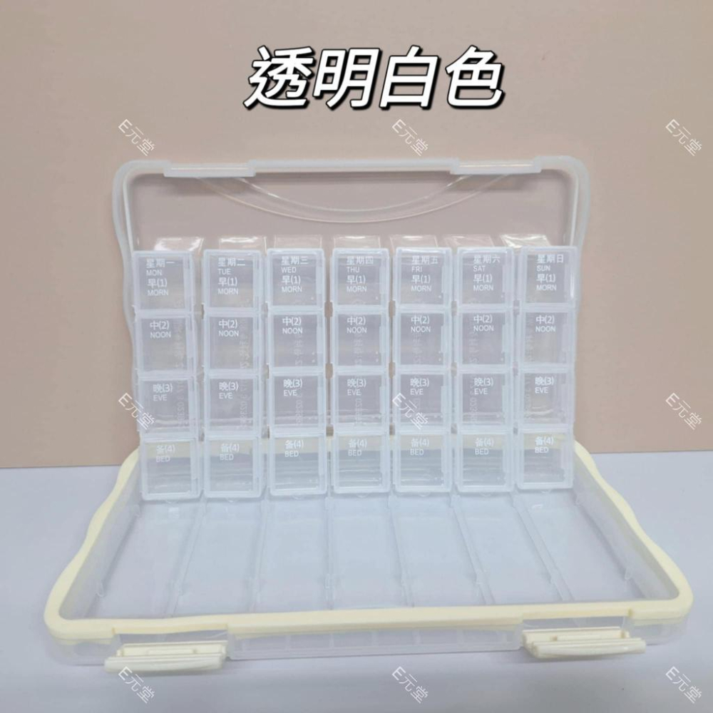 (現貨，附發票)分藥盒 防潮藥盒 透明可直視 7日 21日 28日 長輩必須 E元堂-細節圖9