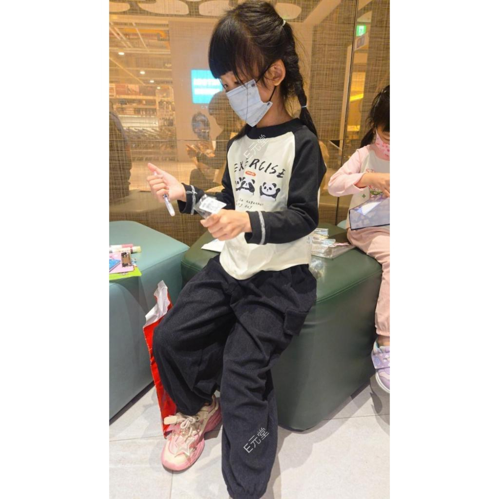 (現貨，附發票)秋冬款~大童童裝 兒童燈芯絨工裝褲 兒童哈倫褲 兒童長褲 男童長褲 女童長褲 E元堂-細節圖7