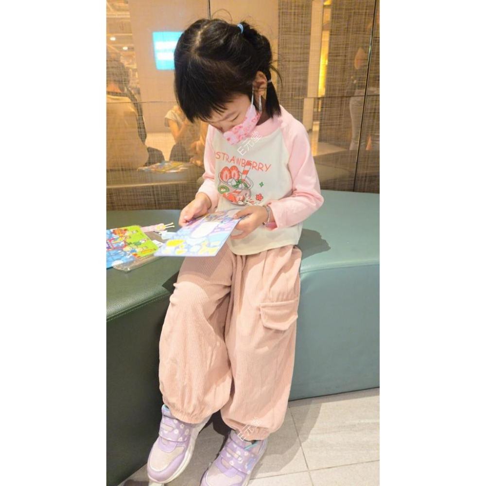 (現貨，附發票)秋冬款~大童童裝 兒童燈芯絨工裝褲 兒童哈倫褲 兒童長褲 男童長褲 女童長褲 E元堂-細節圖8