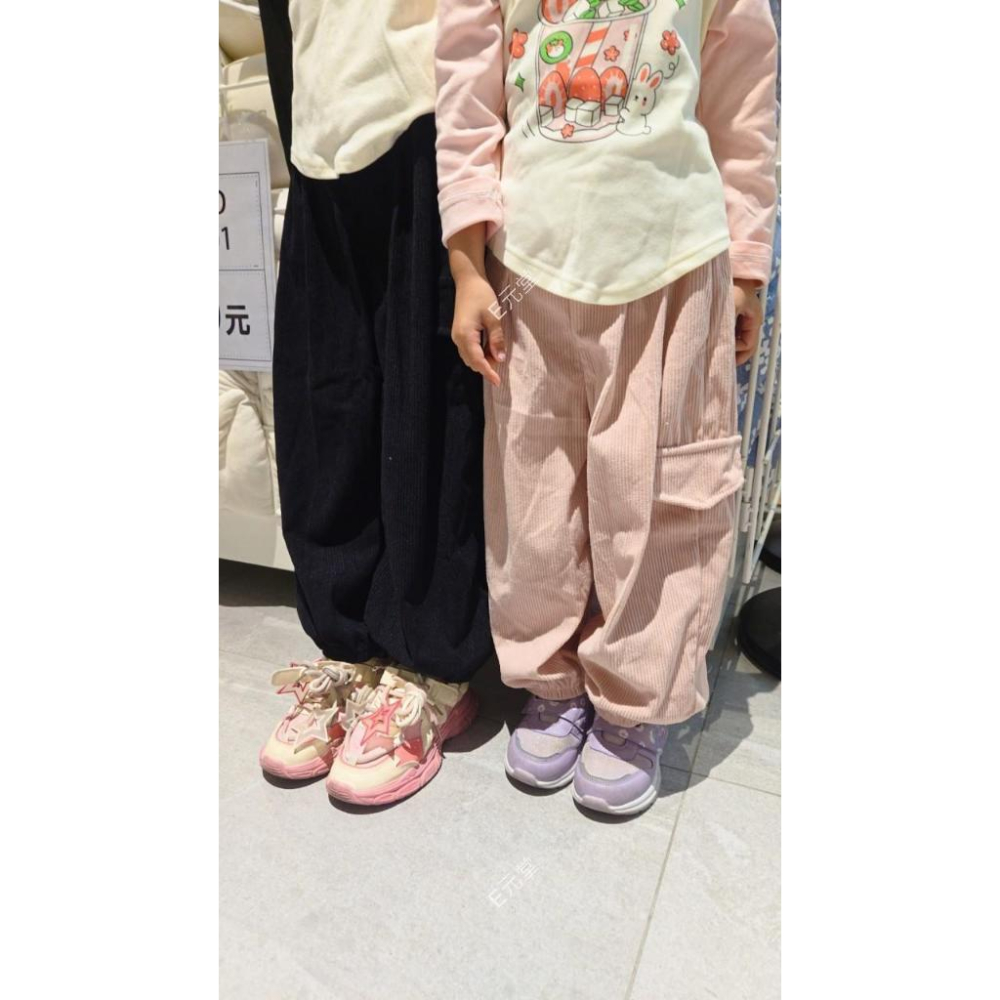 (現貨，附發票)秋冬款~大童童裝 兒童燈芯絨工裝褲 兒童哈倫褲 兒童長褲 男童長褲 女童長褲 E元堂-細節圖9