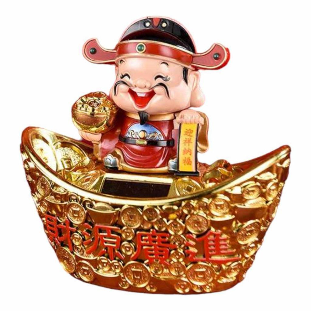 (現貨，附發票)價格168 一路發 發財財神爺 五路財神 自動點頭 開店必備 開業賀禮 招財 E元堂-細節圖4