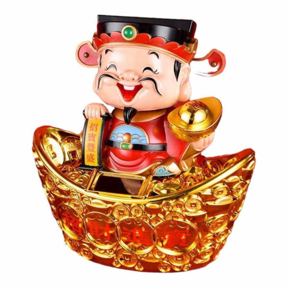 (現貨，附發票)價格168 一路發 發財財神爺 五路財神 自動點頭 開店必備 開業賀禮 招財 E元堂-細節圖5