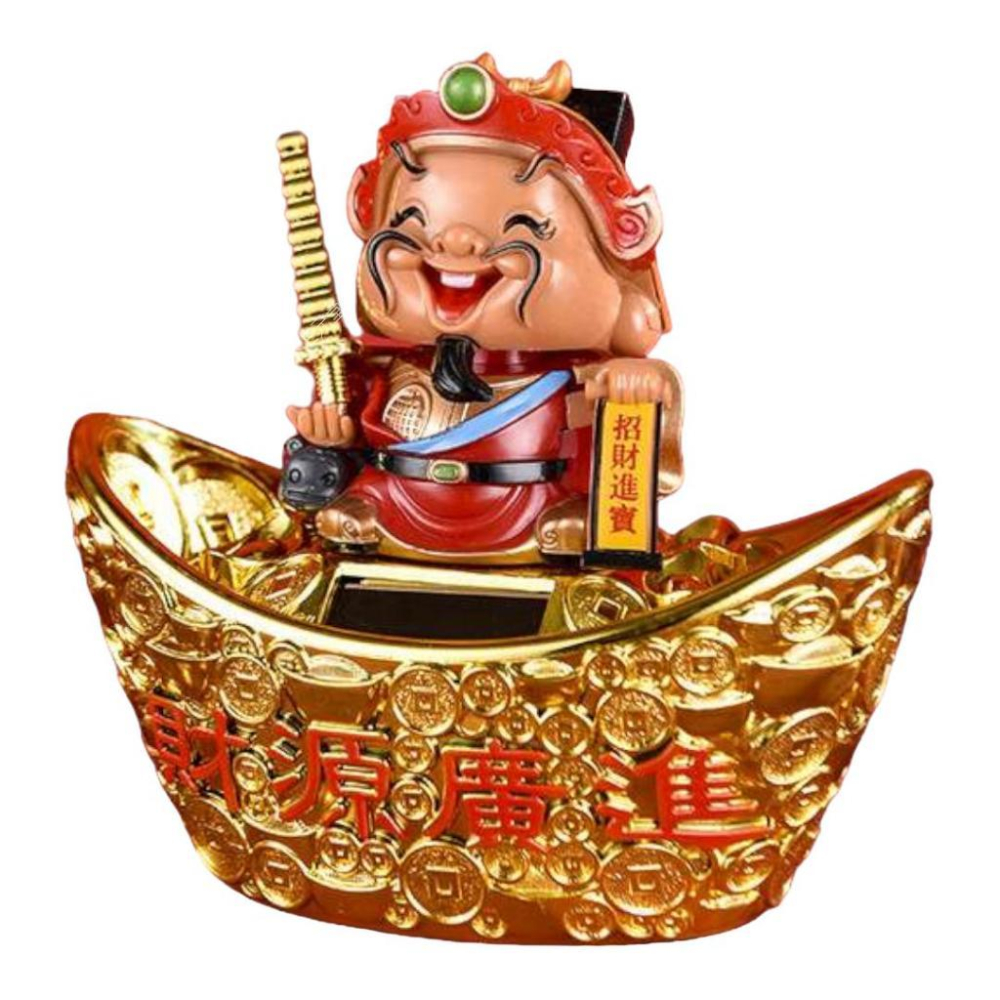 (現貨，附發票)價格168 一路發 發財財神爺 五路財神 自動點頭 開店必備 開業賀禮 招財 E元堂-細節圖6