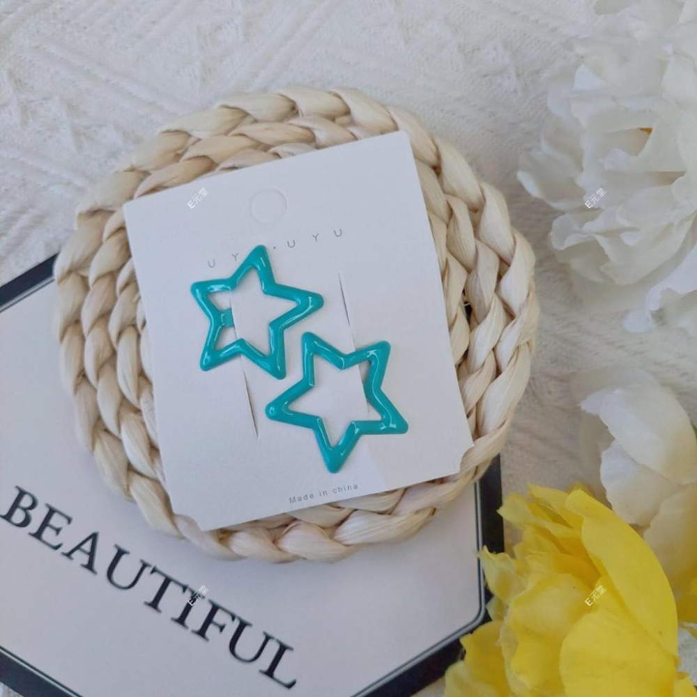 (現貨，附發票)星星髮夾 糖果色星星BB夾 瀏海夾 側邊夾 BB夾 兒童髮飾 兒童髮夾-細節圖5