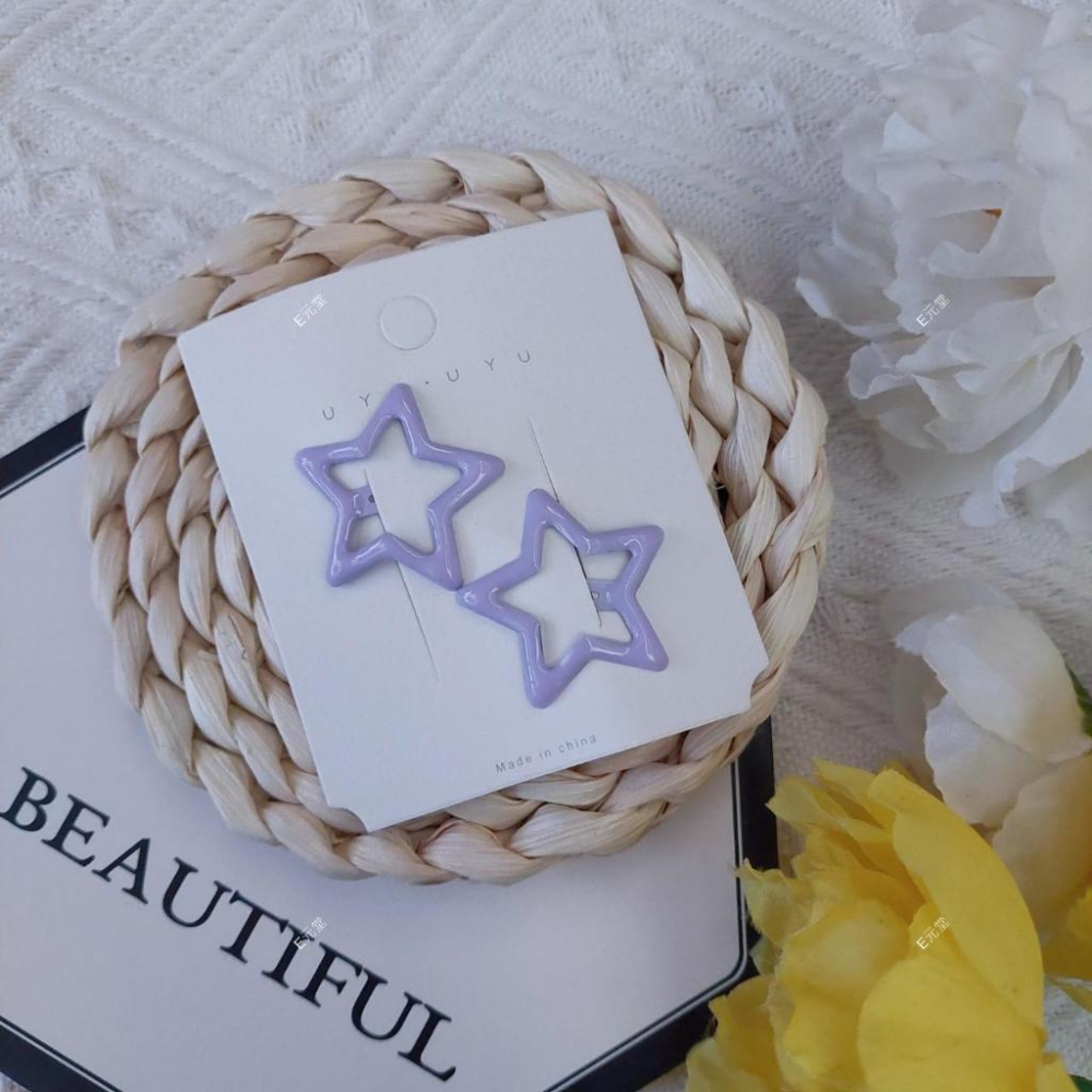 (現貨，附發票)星星髮夾 糖果色星星BB夾 瀏海夾 側邊夾 BB夾 兒童髮飾 兒童髮夾-細節圖7