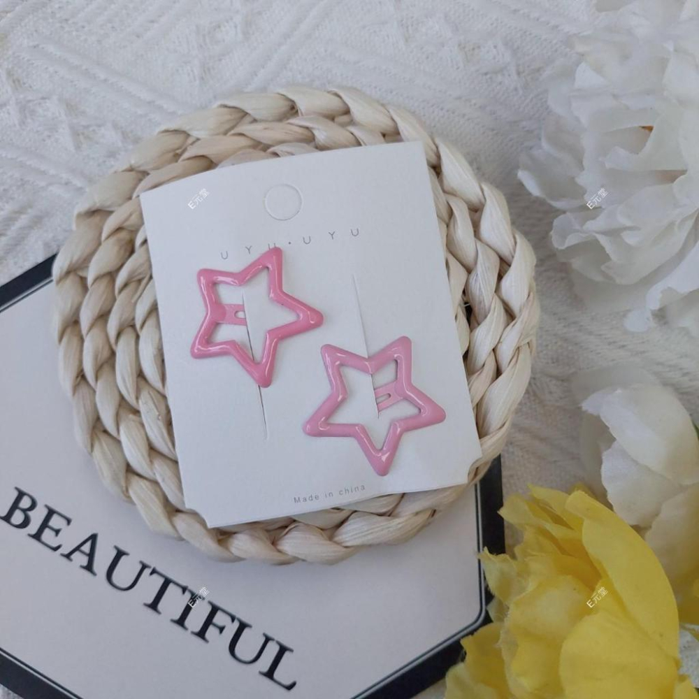 (現貨，附發票)星星髮夾 糖果色星星BB夾 瀏海夾 側邊夾 BB夾 兒童髮飾 兒童髮夾-細節圖8