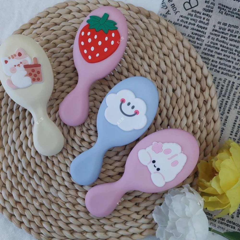 (現貨，附發票)便攜小梳子 可愛梳子 攜帶方便 迷你氣墊梳 鏡子款可折疊 小梳子 馬卡龍色氣墊梳 E元堂-細節圖6